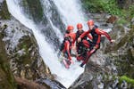 People enjoying Canyoning in Lower Auerklamm - Short & Heavy Tour with feelfree Outdoor Professionals Ötztal.