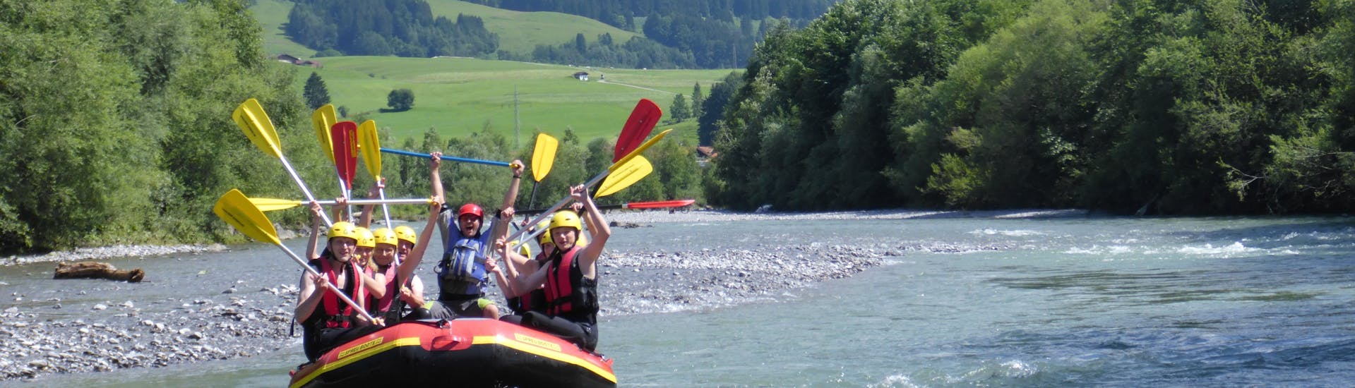 Soft rafting - safe Whitewater fun on the Iller Level 1.