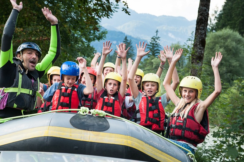Rafting auf der Saalach in Lofer für Kinder & Familien.