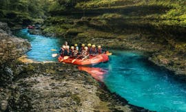 A group floating down the stream during Rafting on the Salza River in Palfau for Families with Deep Roots Adventures Palfau.