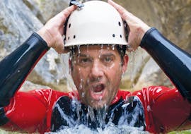 A wet man during Canyoning for the Brave in the Wöllaschlucht in Flattach with CAM & COOL'S Kärnten & Osttirol