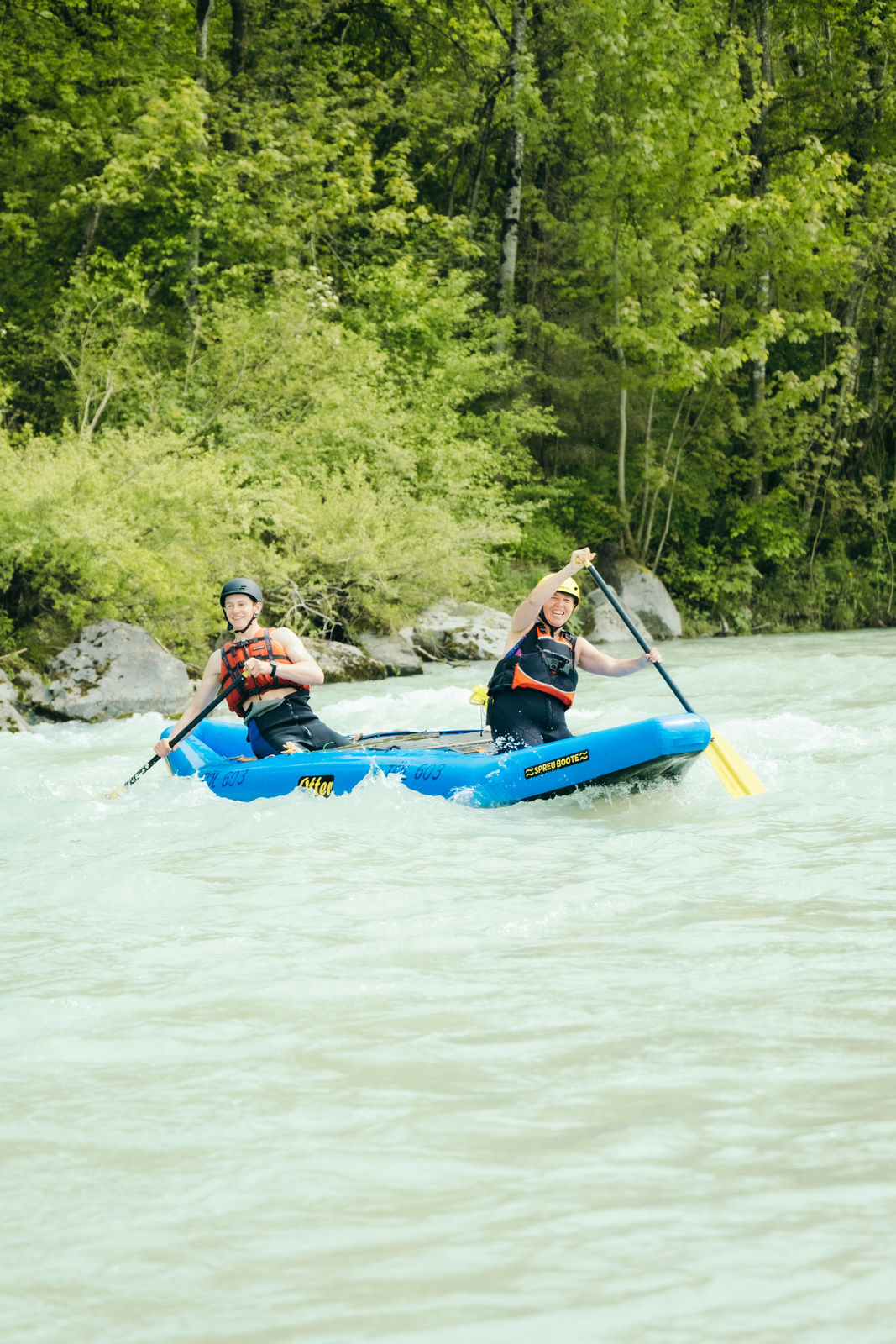 Canoe Rafting on the Isar River.
