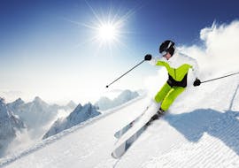 Skiing at sunny day