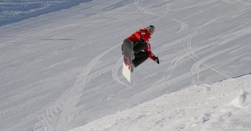 Lezioni di Snowboard a partire da 8 anni con esperienza con Skischule Busslehner Achenkirch LUn maestro di snowboard della Scuola di sci Busslehner di Achenkirch esegue un trick per gli snowboarder esperti durante le lezioni di snoboard per bambini e adulti.