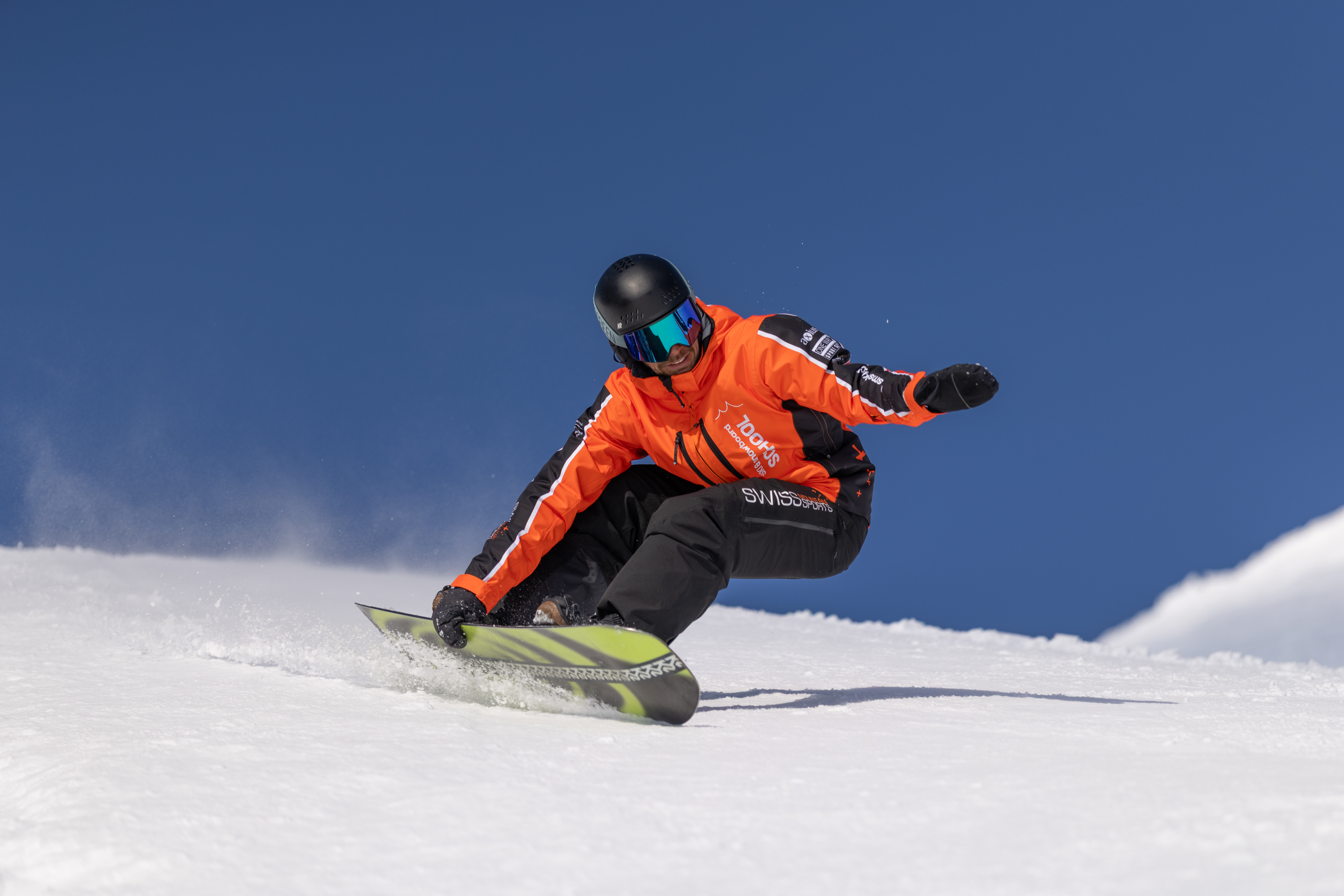 Off-piste snowboardlessen voor kinderen - FWT Club - Crans.