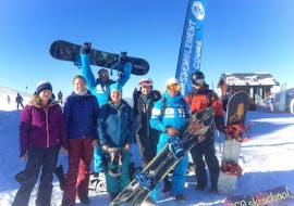 Snowboardlessen (vanaf 8 jaar) voor alle niveaus met Skischool 360 Samoëns.