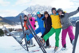 Adult Ski Lessons for First Timers from Tiroler Skischule Lermoos Pepi Pechtl.