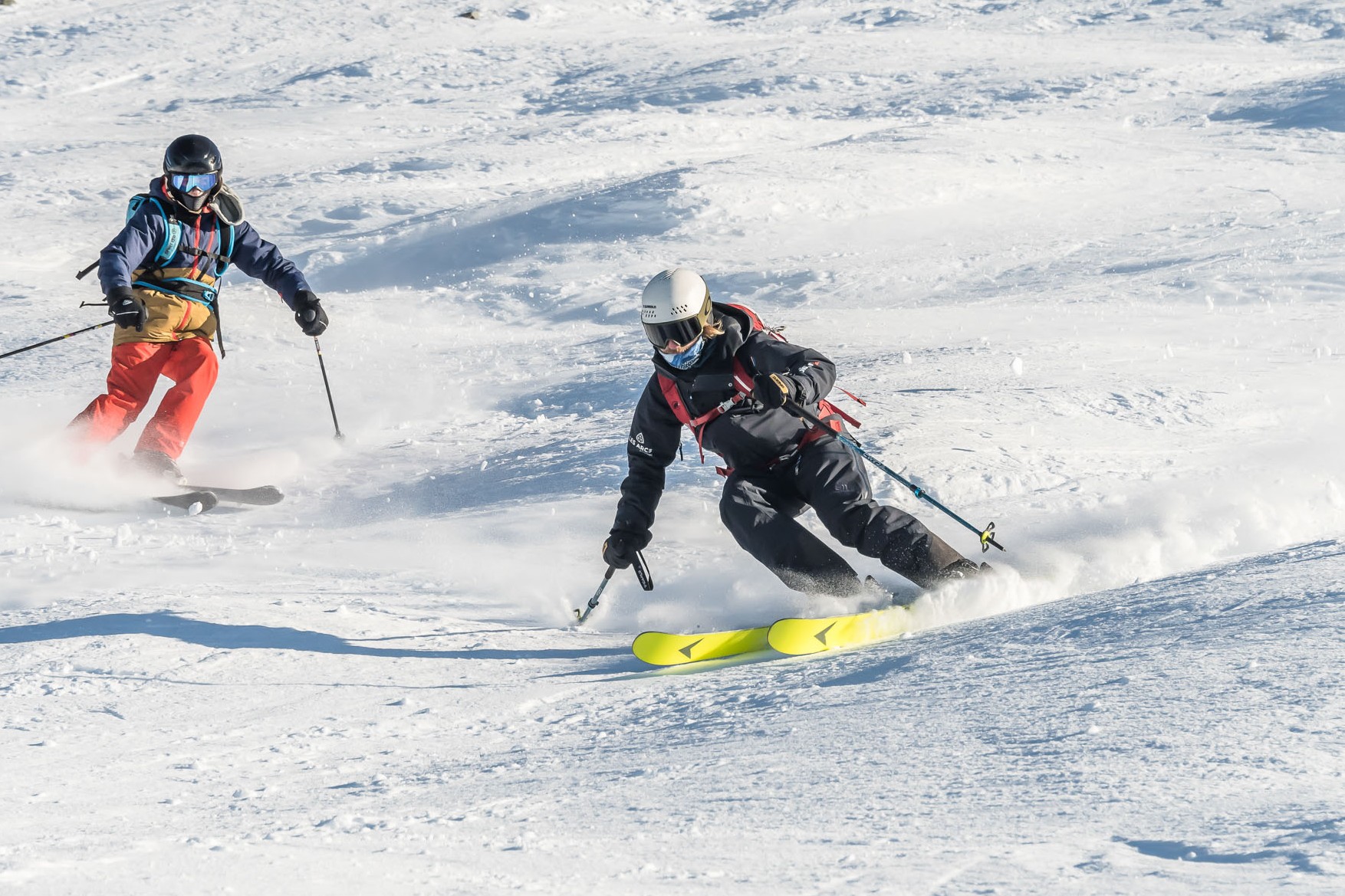 A person going Private Off-Piste Skiing Lessons for Adults - Arc 2000 with Evolution 2 - Arc 2000.