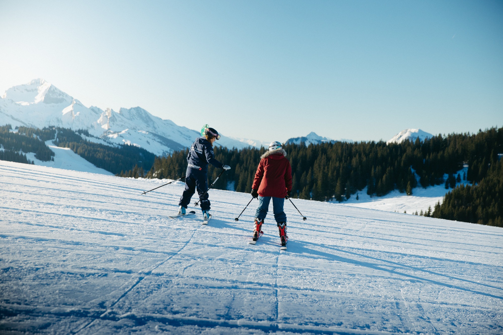 Ski-Coaching für Erwachsene (ab 15 J.) für Anfänger mit École de ski Evolution 2 La Clusaz.