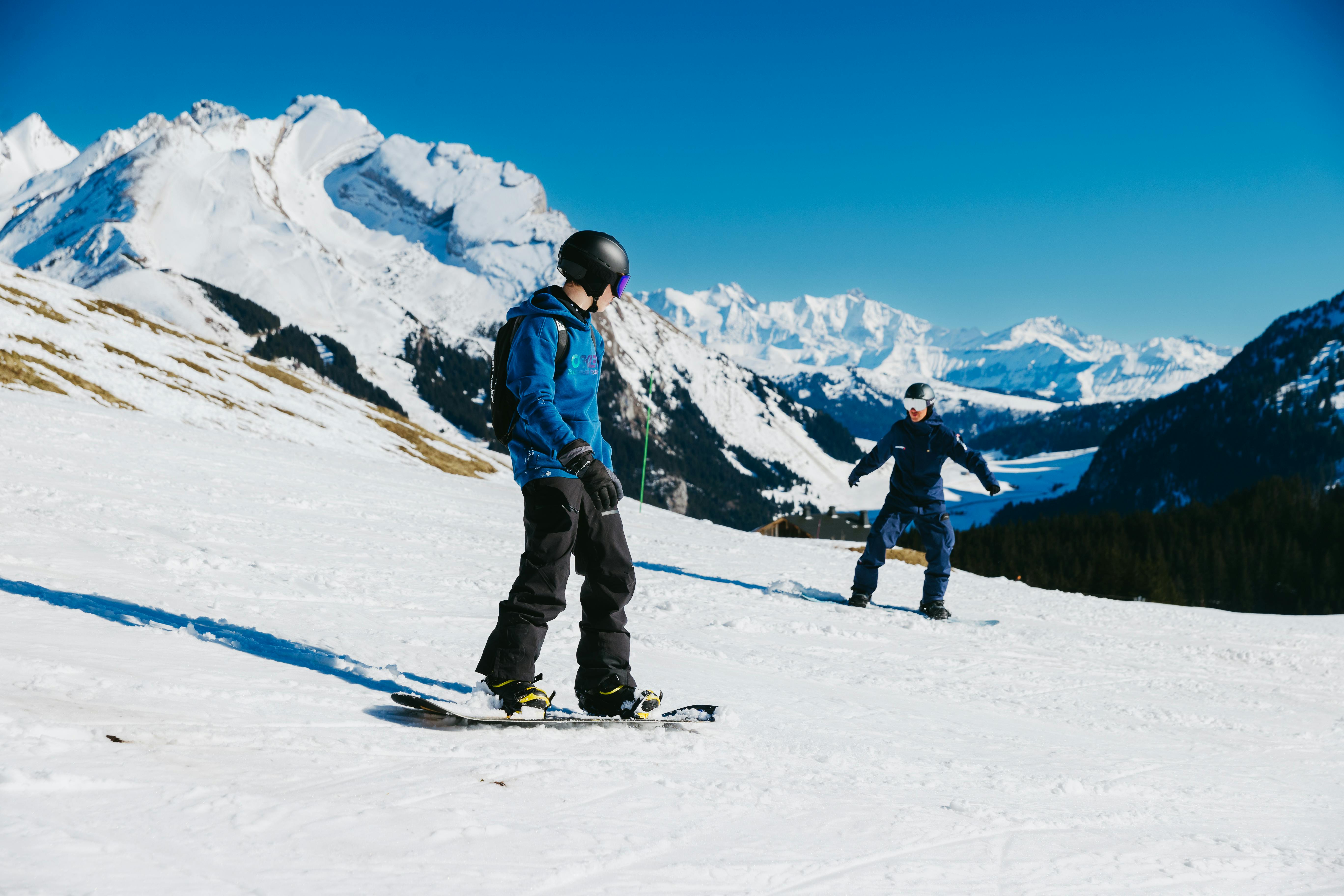 Adults are doing Private Snowboarding Lessons for All Levels - February with Evolution 2 La Clusaz.