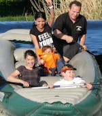 A Familie while Rafting on the Neisse from Deschka to Rothenburg - Short with Neisse Tours Rothenburg
