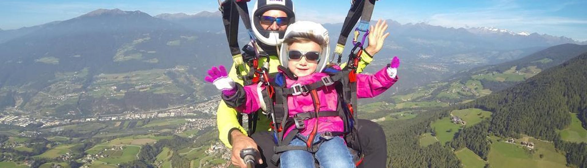 Tandem Paragliding from Plose for Children.