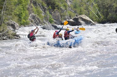 A group of people during the Rafting on the Ubaye River - Full Tour with Rapid'Eau Ubaye.