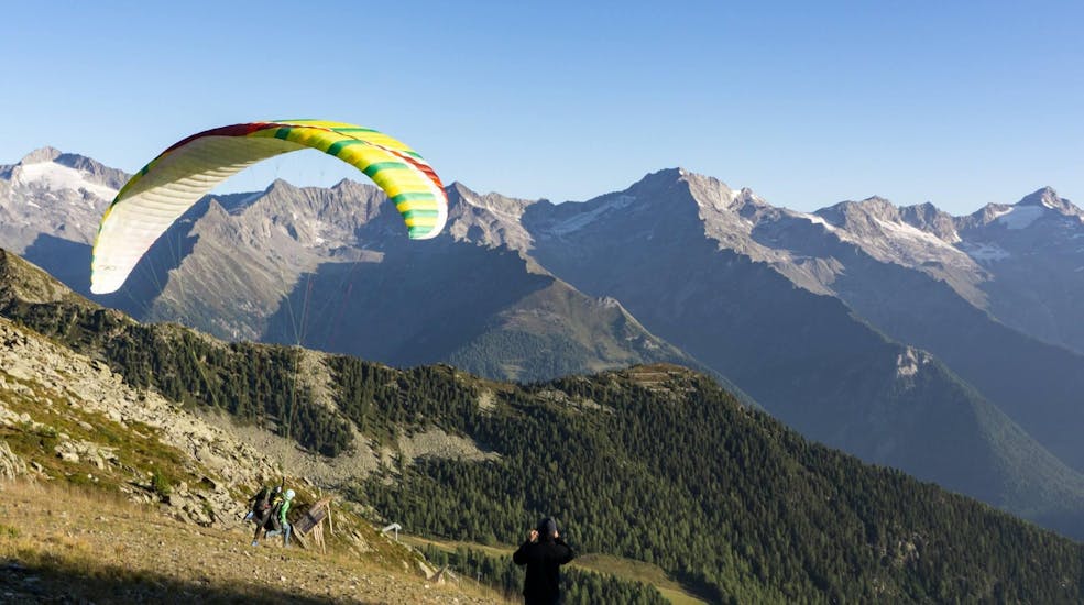 Tandem Paragliding in Südtirol vom Kronplatz.