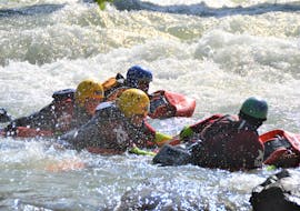 Some participants of the Hydrospeed Strong on the river noce are starting to conquere the river during the activity organized by X Raft Val di Sole