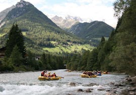 Some participants descending the river during the Rafting and Canyoning on the Aurino - Combi Tour with Club Activ.