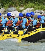 Participants are ready to face the river during the Rafting Extreme Fun on the Adda River with Indomita Valtellina River.