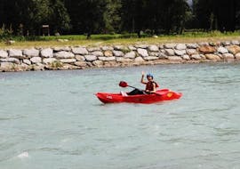 Partecipante del Kayak Fun sull'Adda con Indomita Valtellina River.
