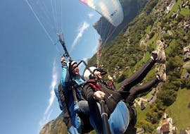 A pegase air pilot makes a sensation Tandem Paragliding flight over the Samoens valley.