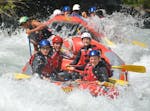 Rafting through Scuol Gorge on the Inn River from Engadin Adventure.