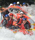 Rafting through Scuol Gorge on the Inn River from Engadin Adventure.