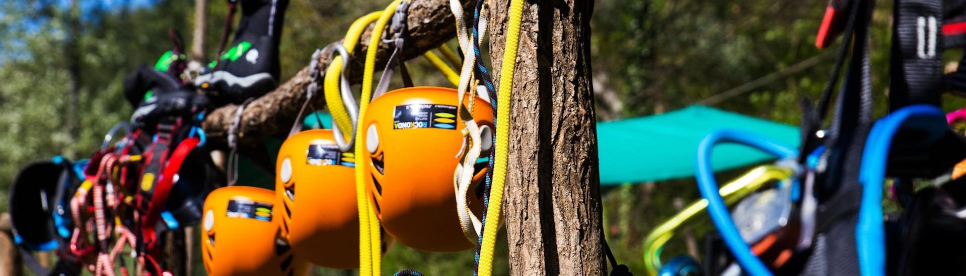 The equipment used during Canyoning in Rio Inferno organized by Rockonda is hung in the sun to dry.