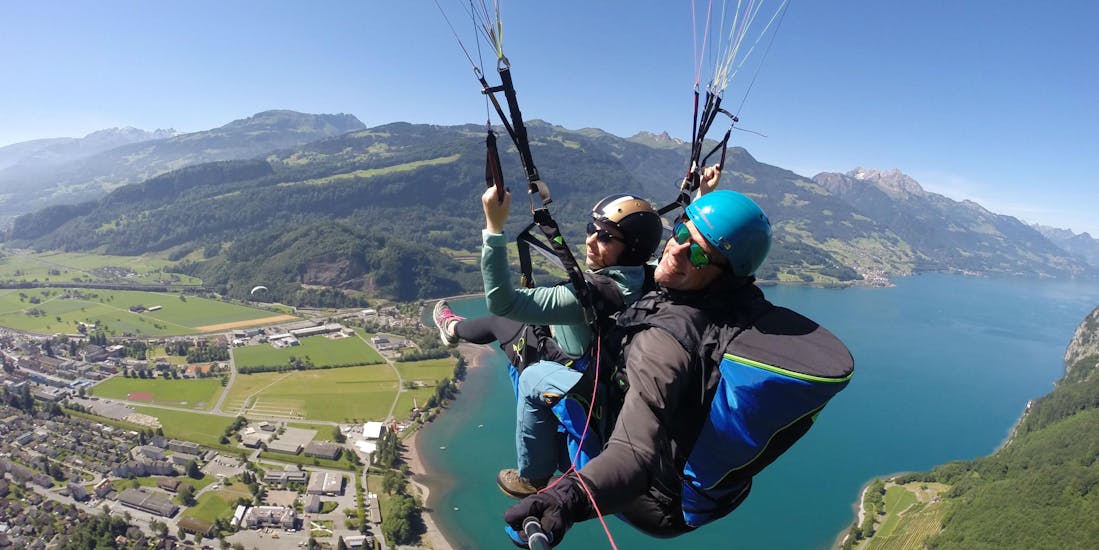 Tandem Paragliding  with a Private Pilot at Walensee.