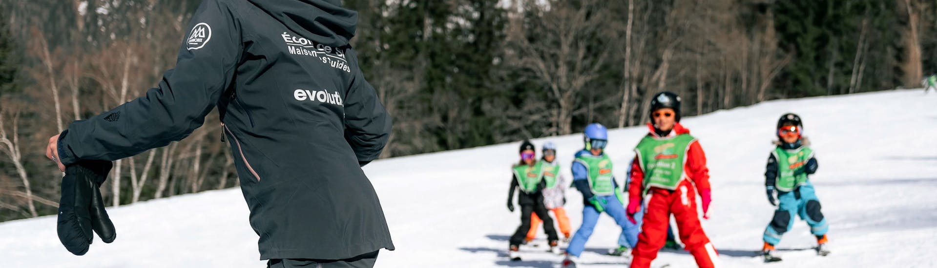 Clases de esquí para niños (6-12 años) en Grands Montets.