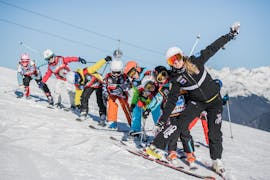 Clases de esquí para niños a partir de 4 años para todos los niveles con Cimaschool Plan de Corones.