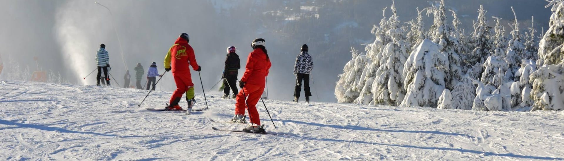 Clases de esquí para adultos a partir de 12 años para todos los niveles.