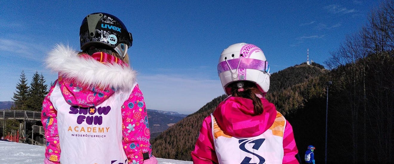 Two little girls during their Private Ski Lessons for Kids of All Levels.