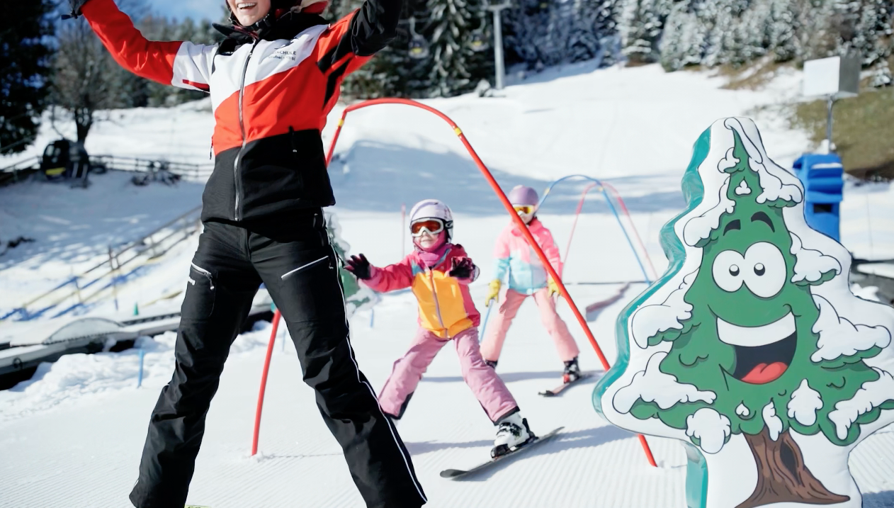 Kinder-Skikurs (4-14 J.) für Anfänger mit Skischule Stubai Tirol.