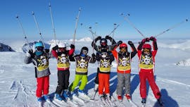 Children having fun on the slopes of Avoriaz during kids ski lessons max 8 per group with Evolution 2 Avoriaz.