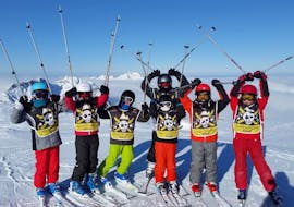 Children having fun on the slopes of Avoriaz during kids ski lessons max 8 per group with Evolution 2 Avoriaz. 