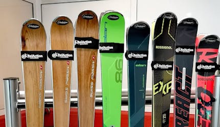 Example skis from Ski Rental RelAction Leukerbad.