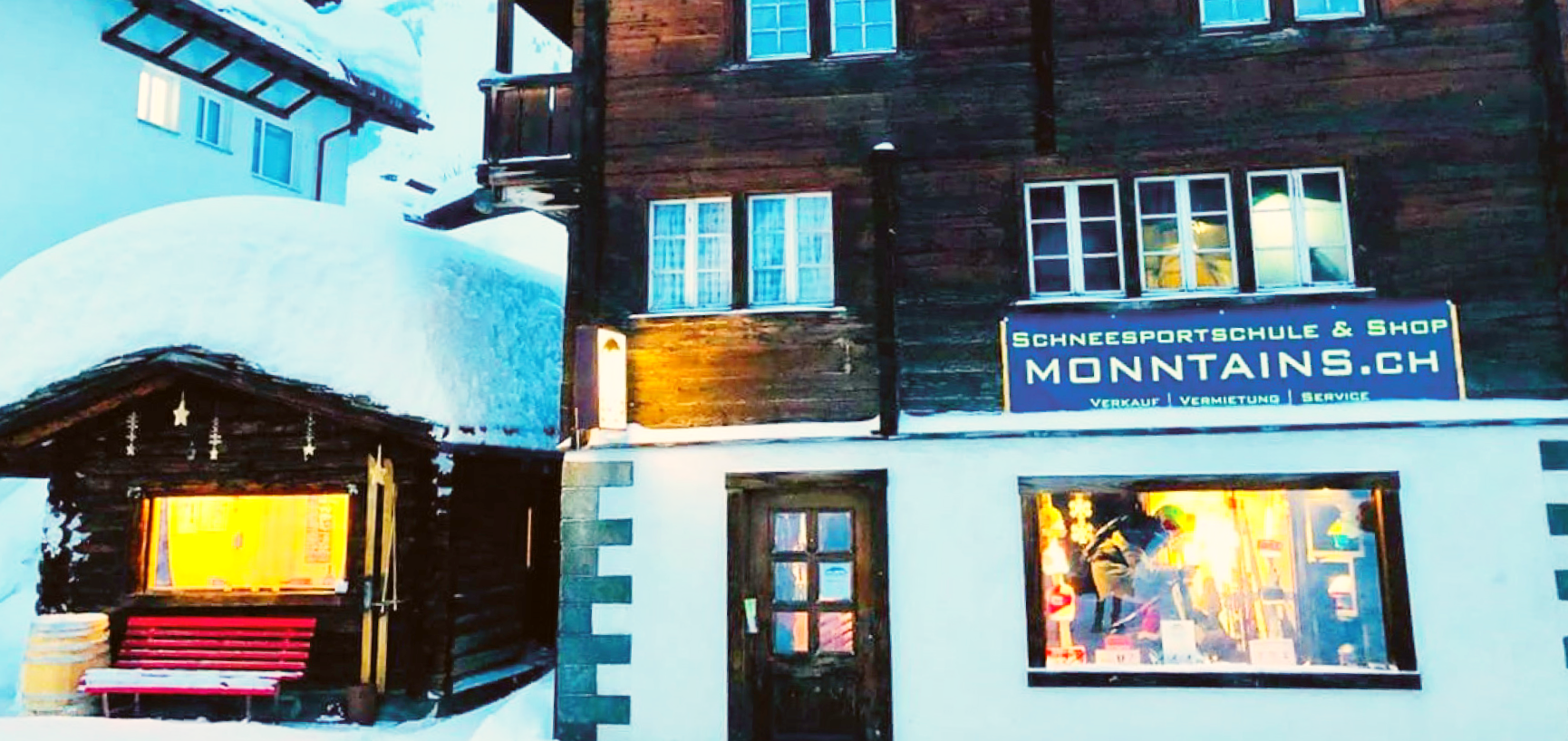 Das Geschäft des Skiverleih Shop Monntains Sedrun